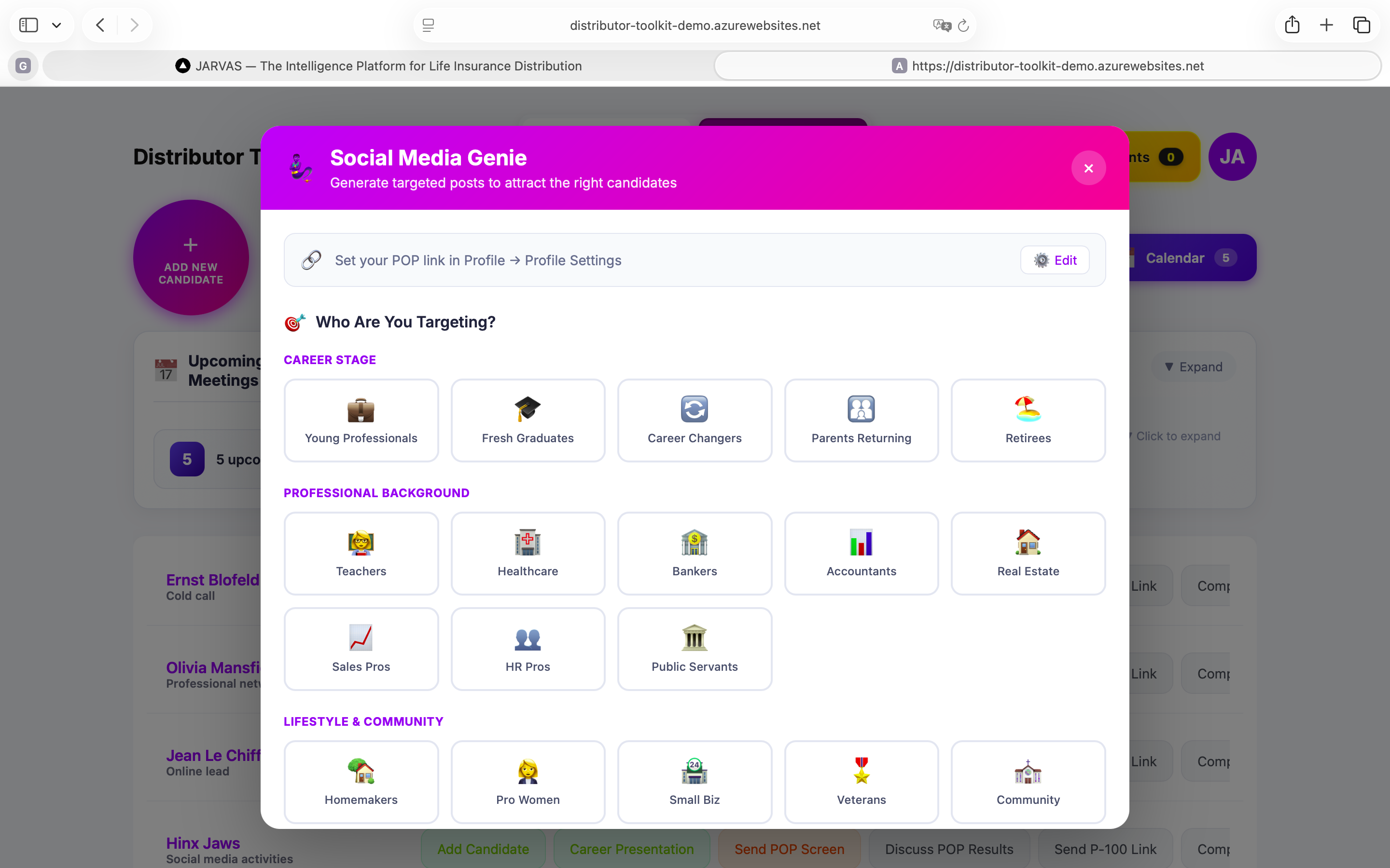 Communications Suite — AI-powered outreach for sales and recruitment — view 3
